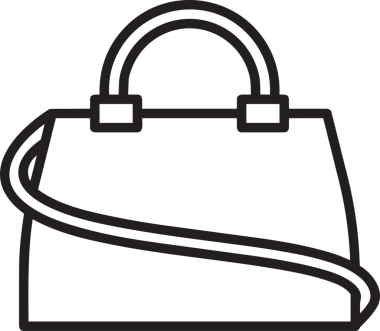 Web ve Grafiksel Tasarım için Minimalist Torba Simgesi Tasarım Biçimi Siyah ve Beyaz PNG