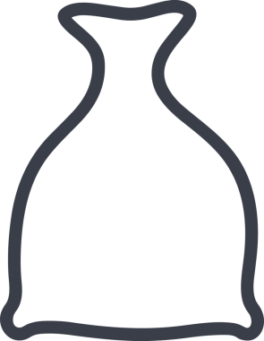 Web ve Grafiksel Tasarım için Minimalist Torba Simgesi Tasarım Biçimi Siyah ve Beyaz PNG