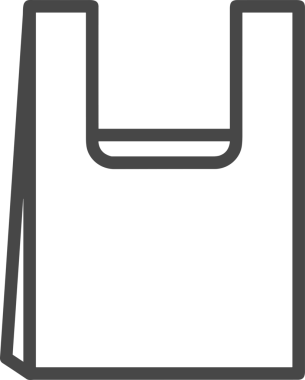 Web ve Grafiksel Tasarım için Minimalist Torba Simgesi Tasarım Biçimi Siyah ve Beyaz PNG