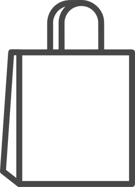 Web ve Grafiksel Tasarım için Minimalist Torba Simgesi Tasarım Biçimi Siyah ve Beyaz PNG