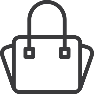 Web ve Grafiksel Tasarım için Minimalist Torba Simgesi Tasarım Biçimi Siyah ve Beyaz PNG