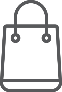 Web ve Grafiksel Tasarım için Minimalist Torba Simgesi Tasarım Biçimi Siyah ve Beyaz PNG