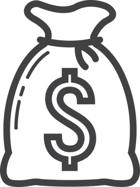 Web ve Grafiksel Tasarım için Minimalist Torba Simgesi Tasarım Biçimi Siyah ve Beyaz PNG