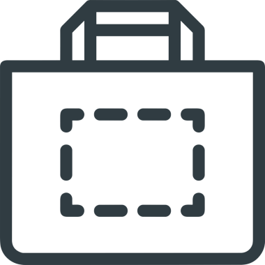 Web ve Grafiksel Tasarım için Minimalist Torba Simgesi Tasarım Biçimi Siyah ve Beyaz PNG