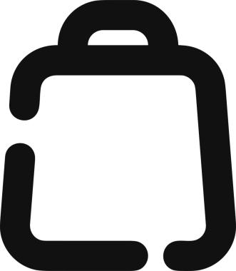 Web ve Grafiksel Tasarım için Minimalist Torba Simgesi Tasarım Biçimi Siyah ve Beyaz PNG