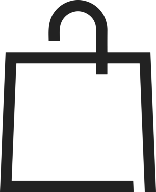 Web ve Grafiksel Tasarım için Minimalist Torba Simgesi Tasarım Biçimi Siyah ve Beyaz PNG