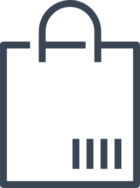 Web ve Grafiksel Tasarım için Minimalist Torba Simgesi Tasarım Biçimi Siyah ve Beyaz PNG