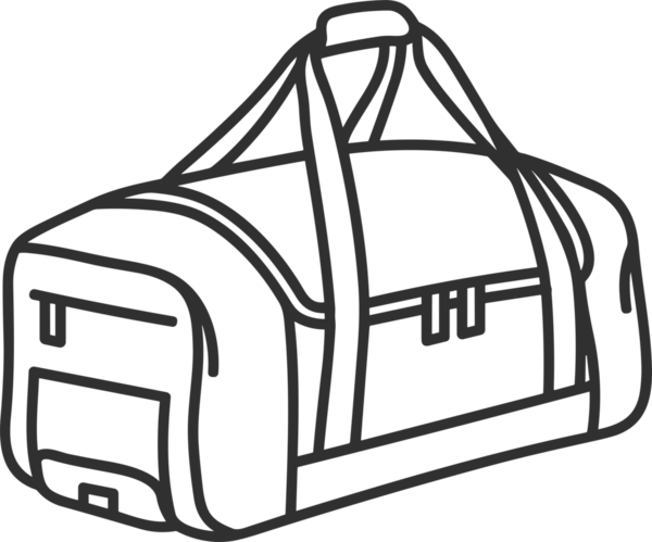 Web ve Grafiksel Tasarım için Minimalist Torba Simgesi Tasarım Biçimi Siyah ve Beyaz PNG