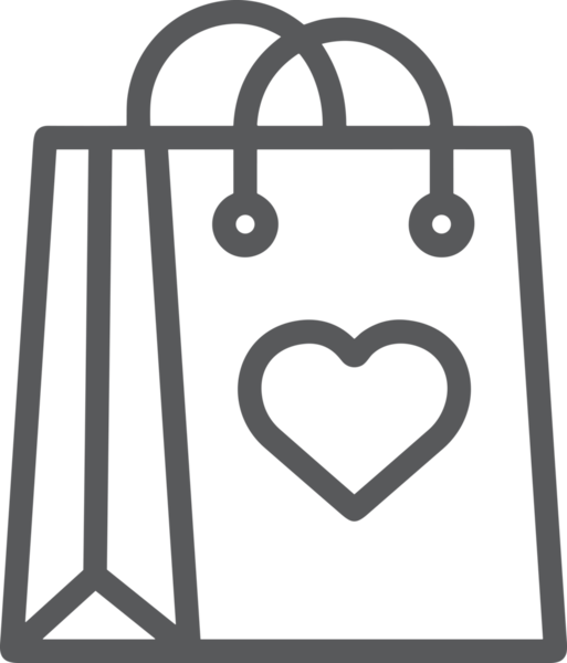 Web ve Grafiksel Tasarım için Minimalist Torba Simgesi Tasarım Biçimi Siyah ve Beyaz PNG