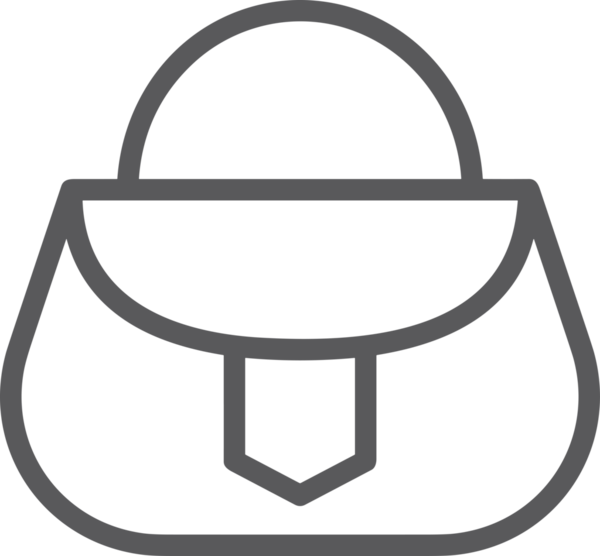 Web ve Grafiksel Tasarım için Minimalist Torba Simgesi Tasarım Biçimi Siyah ve Beyaz PNG