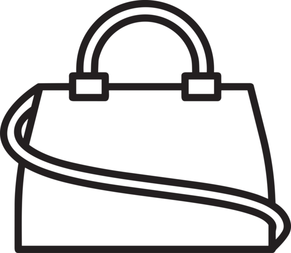 Web ve Grafiksel Tasarım için Minimalist Torba Simgesi Tasarım Biçimi Siyah ve Beyaz PNG