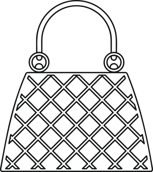 Web ve Grafiksel Tasarım için Minimalist Torba Simgesi Tasarım Biçimi Siyah ve Beyaz PNG