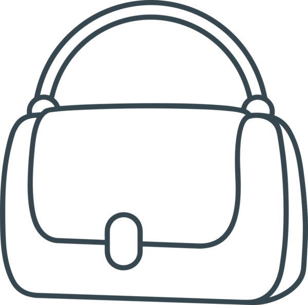 Web ve Grafiksel Tasarım için Minimalist Torba Simgesi Tasarım Biçimi Siyah ve Beyaz PNG