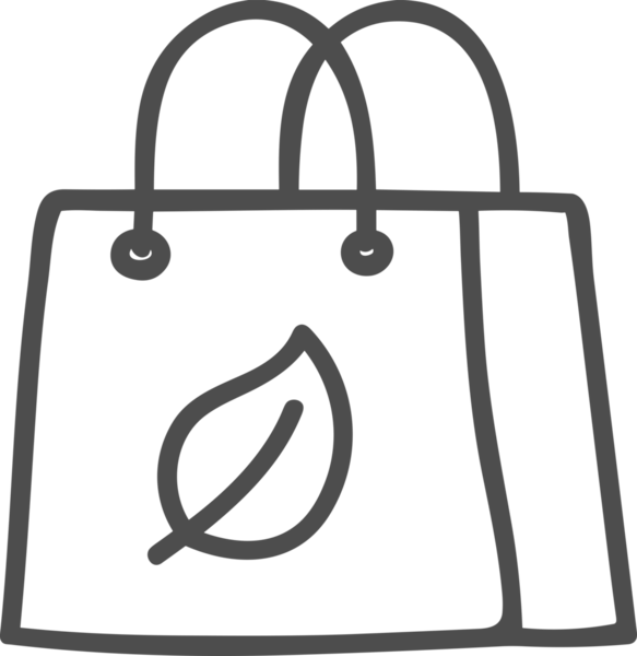 Web ve Grafiksel Tasarım için Minimalist Torba Simgesi Tasarım Biçimi Siyah ve Beyaz PNG