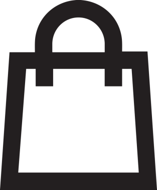 Web ve Grafiksel Tasarım için Minimalist Torba Simgesi Tasarım Biçimi Siyah ve Beyaz PNG