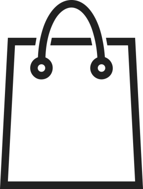 Web ve Grafiksel Tasarım için Minimalist Torba Simgesi Tasarım Biçimi Siyah ve Beyaz PNG