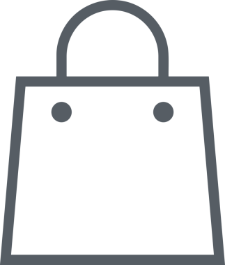 Web ve Grafiksel Tasarım için Minimalist Torba Simgesi Tasarım Biçimi Siyah ve Beyaz PNG