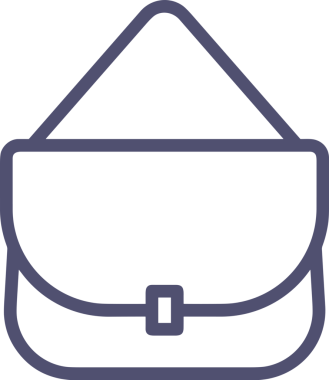 Web ve Grafiksel Tasarım için Minimalist Torba Simgesi Tasarım Biçimi Siyah ve Beyaz PNG