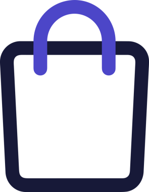 Web ve Grafiksel Tasarım için Minimalist Torba Simgesi Tasarım Biçimi Siyah ve Beyaz PNG