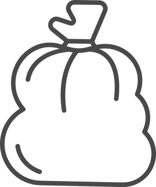 Web ve Grafiksel Tasarım için Minimalist Torba Simgesi Tasarım Biçimi Siyah ve Beyaz PNG