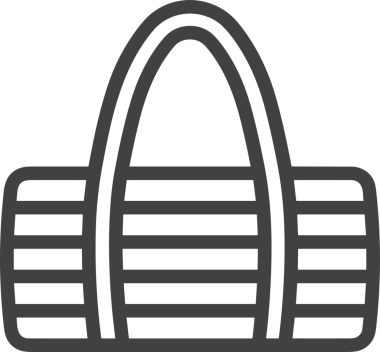 Web ve Grafiksel Tasarım için Minimalist Torba Simgesi Tasarım Biçimi Siyah ve Beyaz PNG