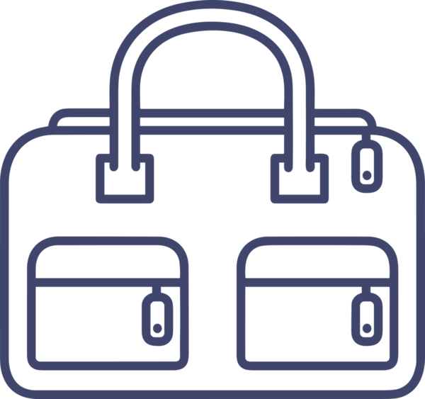 Web ve Grafiksel Tasarım için Minimalist Torba Simgesi Tasarım Biçimi Siyah ve Beyaz PNG