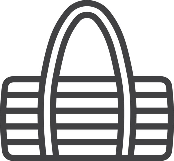 Web ve Grafiksel Tasarım için Minimalist Torba Simgesi Tasarım Biçimi Siyah ve Beyaz PNG