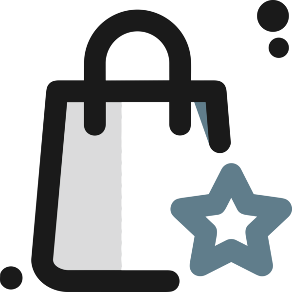 Web ve Grafiksel Tasarım için Minimalist Torba Simgesi Tasarım Biçimi Siyah ve Beyaz PNG