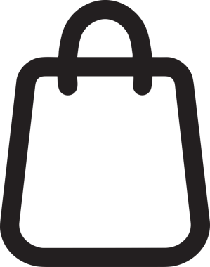 Web ve Grafiksel Tasarım için Minimalist Torba Simgesi Tasarım Biçimi Siyah ve Beyaz PNG