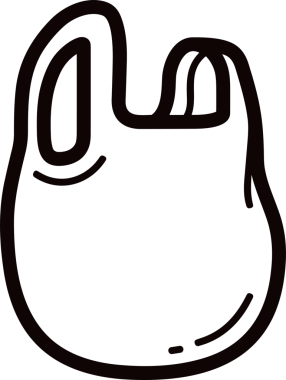 Web ve Grafiksel Tasarım için Minimalist Torba Simgesi Tasarım Biçimi Siyah ve Beyaz PNG