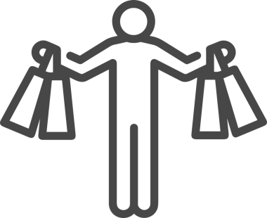 Web ve Grafiksel Tasarım için Minimalist Torba Simgesi Tasarım Biçimi Siyah ve Beyaz PNG