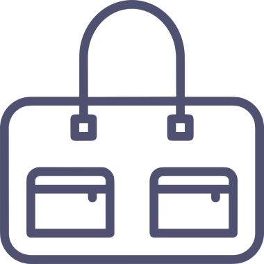 Web ve Grafiksel Tasarım için Minimalist Torba Simgesi Tasarım Biçimi Siyah ve Beyaz PNG