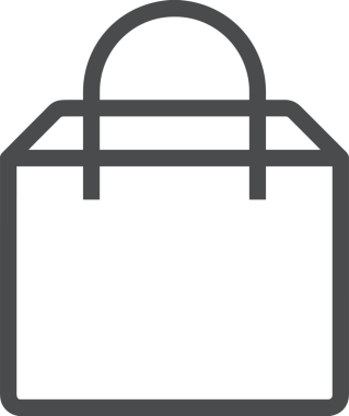 Web ve Grafiksel Tasarım için Minimalist Torba Simgesi Tasarım Biçimi Siyah ve Beyaz PNG