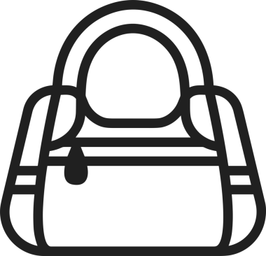 Web ve Grafiksel Tasarım için Minimalist Torba Simgesi Tasarım Biçimi Siyah ve Beyaz PNG