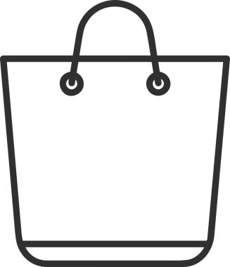 Web ve Grafiksel Tasarım için Minimalist Torba Simgesi Tasarım Biçimi Siyah ve Beyaz PNG