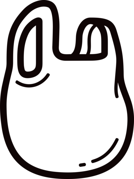 Web ve Grafiksel Tasarım için Minimalist Torba Simgesi Tasarım Biçimi Siyah ve Beyaz PNG