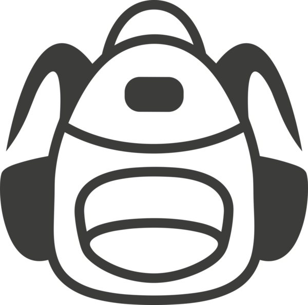 Web ve Grafiksel Tasarım için Minimalist Torba Simgesi Tasarım Biçimi Siyah ve Beyaz PNG