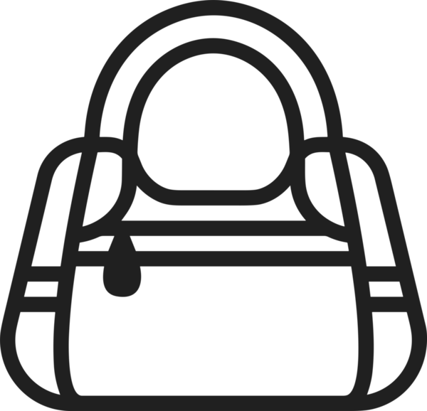 Web ve Grafiksel Tasarım için Minimalist Torba Simgesi Tasarım Biçimi Siyah ve Beyaz PNG