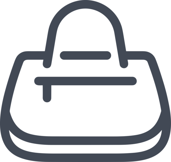 Web ve Grafiksel Tasarım için Minimalist Torba Simgesi Tasarım Biçimi Siyah ve Beyaz PNG