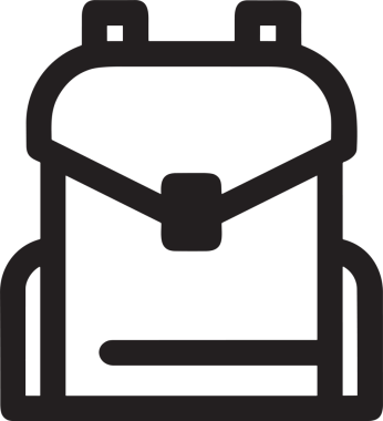 Web ve Grafiksel Tasarım için Minimalist Torba Simgesi Tasarım Biçimi Siyah ve Beyaz PNG