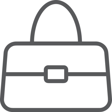 Web ve Grafiksel Tasarım için Minimalist Torba Simgesi Tasarım Biçimi Siyah ve Beyaz PNG