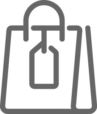 Web ve Grafiksel Tasarım için Minimalist Torba Simgesi Tasarım Biçimi Siyah ve Beyaz PNG