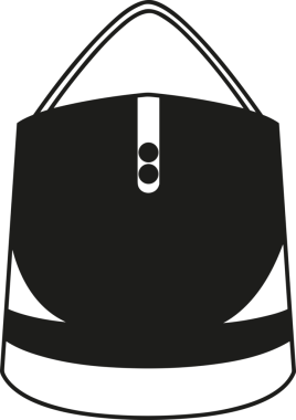 Web ve Grafiksel Tasarım için Minimalist Torba Simgesi Tasarım Biçimi Siyah ve Beyaz PNG