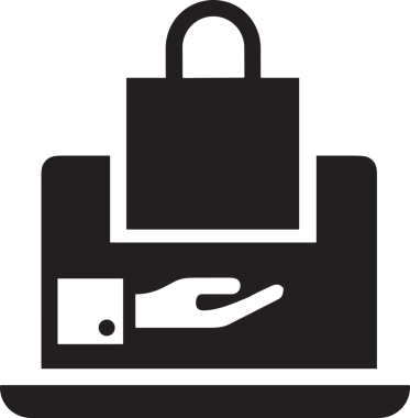 Web ve Grafiksel Tasarım için Minimalist Torba Simgesi Tasarım Biçimi Siyah ve Beyaz PNG