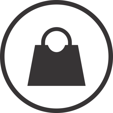 Web ve Grafiksel Tasarım için Minimalist Torba Simgesi Tasarım Biçimi Siyah ve Beyaz PNG