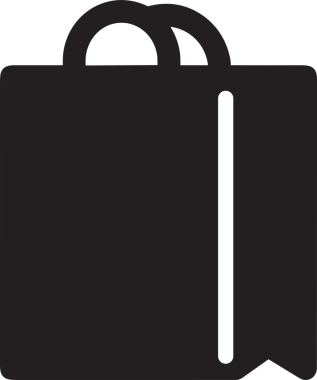 Web ve Grafiksel Tasarım için Minimalist Torba Simgesi Tasarım Biçimi Siyah ve Beyaz PNG