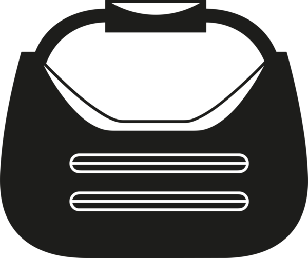 Web ve Grafiksel Tasarım için Minimalist Torba Simgesi Tasarım Biçimi Siyah ve Beyaz PNG