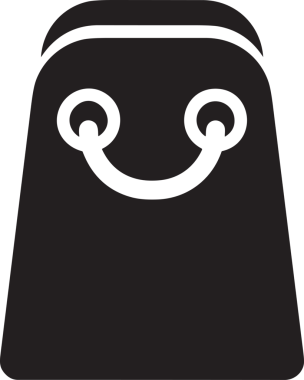 Web ve Grafiksel Tasarım için Minimalist Torba Simgesi Tasarım Biçimi Siyah ve Beyaz PNG