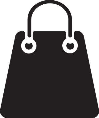 Web ve Grafiksel Tasarım için Minimalist Torba Simgesi Tasarım Biçimi Siyah ve Beyaz PNG