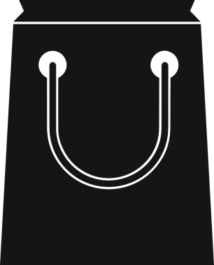 Web ve Grafiksel Tasarım için Minimalist Torba Simgesi Tasarım Biçimi Siyah ve Beyaz PNG